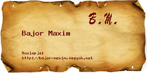 Bajor Maxim névjegykártya